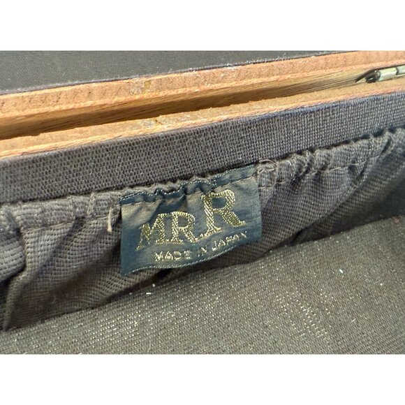 Vintage 50's Mr R Wood Leather Box Purse Treasure Chest - Picture 10 of 16